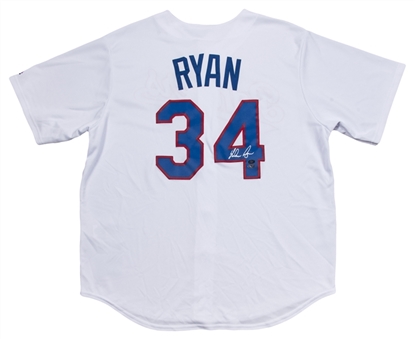 Nolan Ryan Signed Texas Rangers Cooperstown Hall Of Fame Jersey (Ryan Holo & FSC)